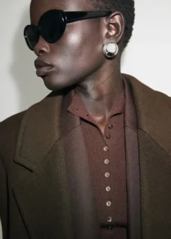Double-breasted wool coat
