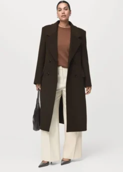 Double-breasted wool coat