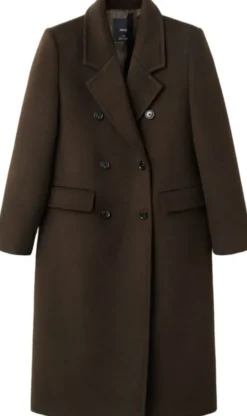 Double-breasted wool coat