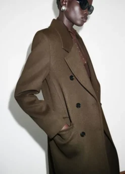 Double-breasted wool coat