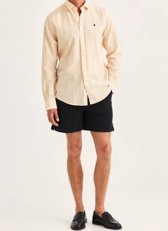 Douglas Linen Stripe Shirt-Classic Fit
