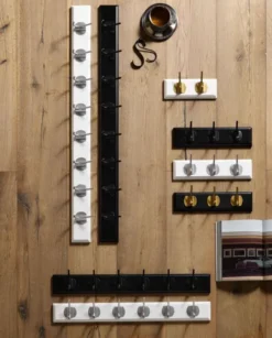 EDGY coat rack, 3 hooks - black w. black finish