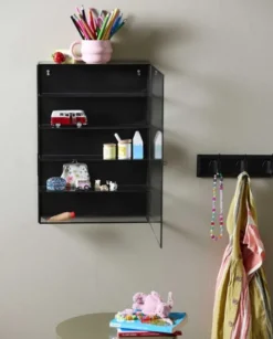 EDGY coat rack, 3 hooks - black w. black finish
