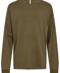 ESLEAF LS Crewneck - Organic M DARK MOSS GREEN, size L