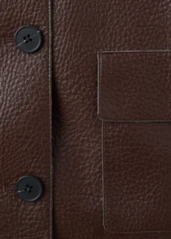 Faux-leather jacket with pockets
