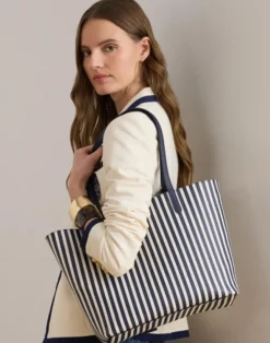 Faux-Leather Large Reversible Tote Bag
