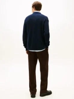 Fisherman Rib-Knit Coach Jacket With Wool