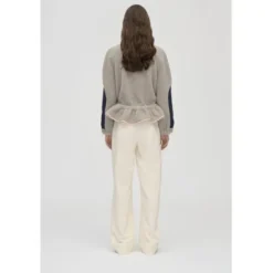 2412 Fleece / Nylon, Dropped Shoulder Gathered Jacket