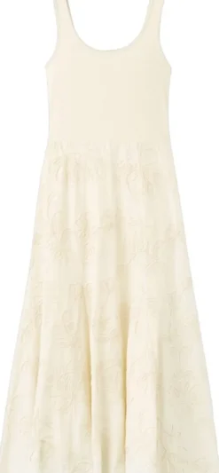 Floral embroidered combined dress