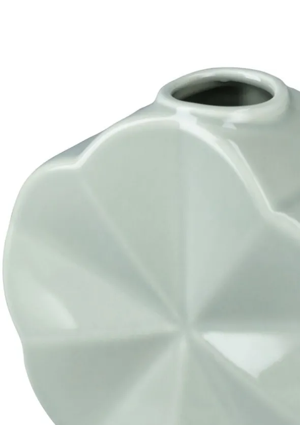 Flower Vase Snerle H14 cm grøn porcelæn