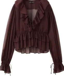 Fluid ruffled blouse