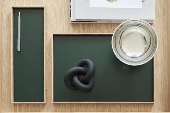 Frame tray small oak/green