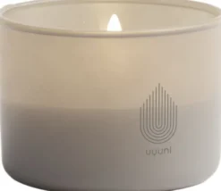 Glass Candle, Grey, 8,2x6 cm