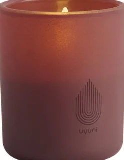 Glass Candle, Wine red, 2-pack, 6x7 cm
