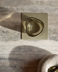 Glass Mat Square Corduroy Herbal Dust