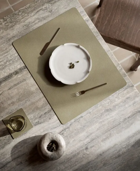 Glass Mat Square Corduroy Herbal Dust