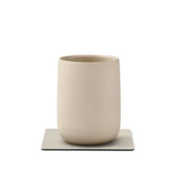 Glass Mat Square Nupo Oyster White