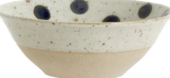 GRAINY dot bowl, sand/dark blue