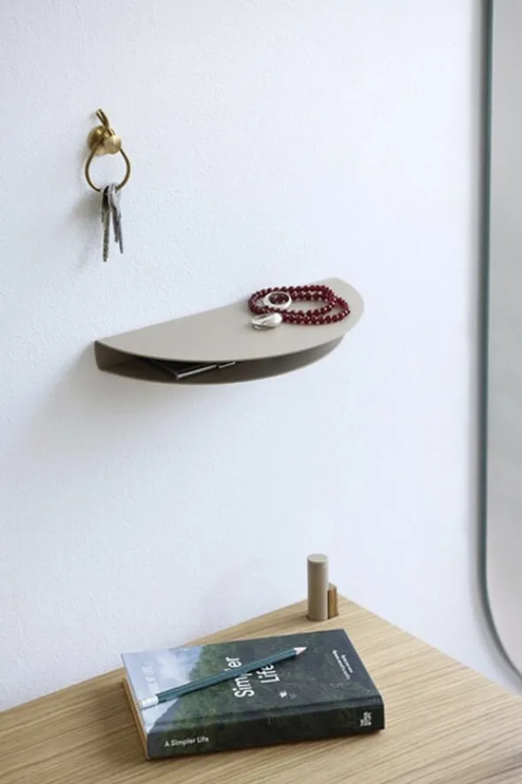 Half Moon Shelf: Warm Grey: Small
