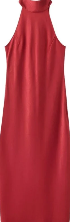 Halter-neck dress with bow
