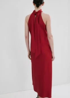 Halter-neck dress with bow