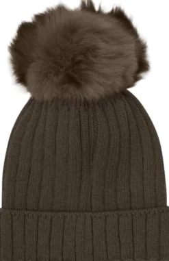 Hat Knit Alpaca Pompom