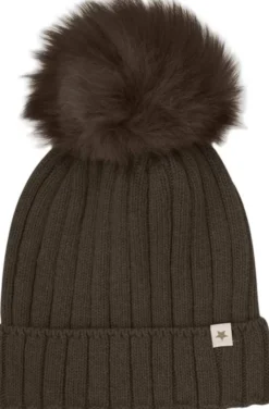 Hat Knit Alpaca Pompom