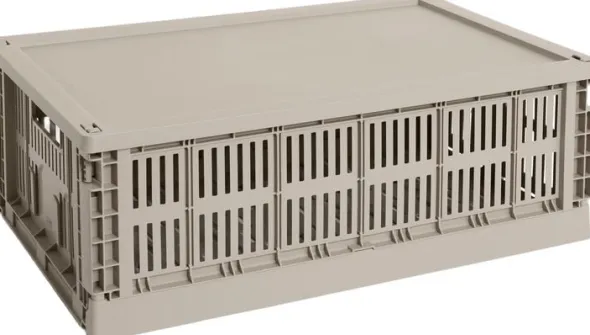 HAY Colour Crate Lid Plastic-Large-Warm grey