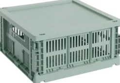 HAY Colour Crate Lid Plastic-Medium Square / Cube-Sage green