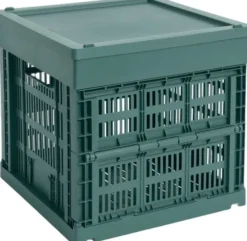 HAY Colour Crate Lid Plastic-Medium Square / Cube-Dark green
