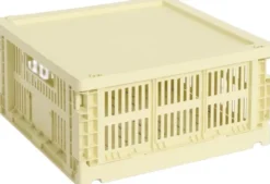 HAY Colour Crate Lid Plastic-Medium Square / Cube-Light yellow