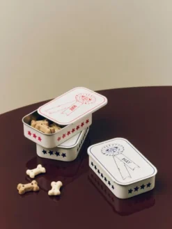 HAY Dogs Treat Tin-Small-Red and wh