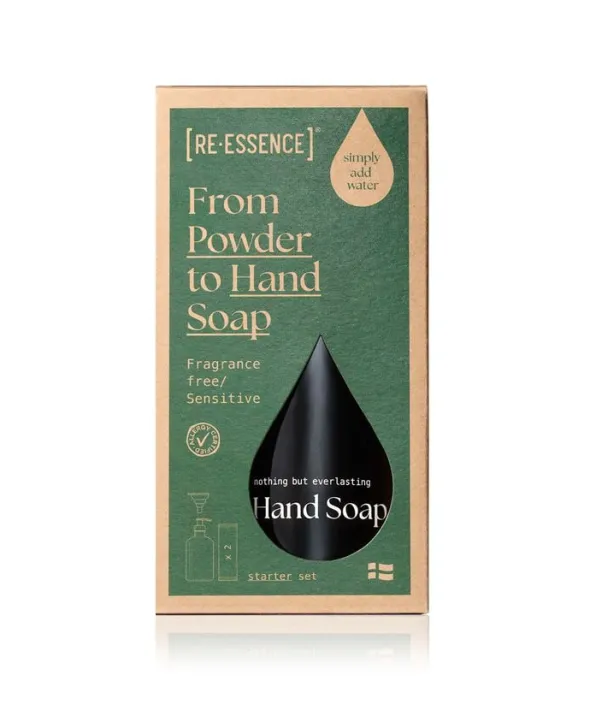 Håndsæbe - Glasdispenser + 2 Refills (Parfume fri/Sensitiv)