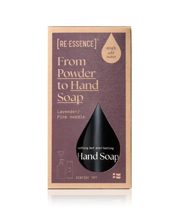 Håndsæbe - Glasdispenser + 2 Refills (Lavendel/Fyrrenål)