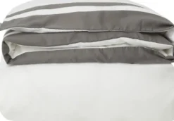 Hotel Sateen White/Charcoal Contrast Duvet Cover