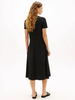 Interlock Knit Midi Fit And Flare Dress
