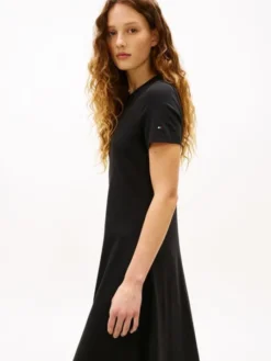 Interlock Knit Midi Fit And Flare Dress
