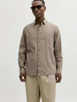 JJESUMMER LINEN BLEND SHIRT L/S SN