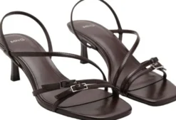 Kitten heel sandals with straps