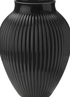 Knabstrup vas H 36. 5 cm ripple black