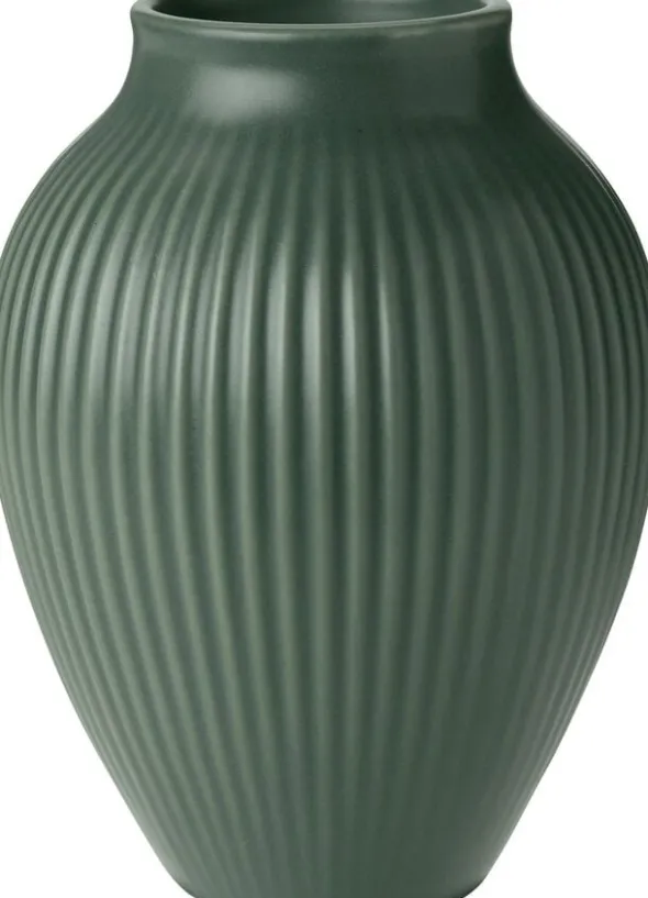 Knabstrup vas H 12. 5 cm ripple mat celadon green