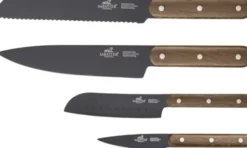 Knivset Phenix Walnut 4 delar Svart/Valnötträ