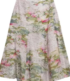 LAYDA Printed Midi Skirt With Diago