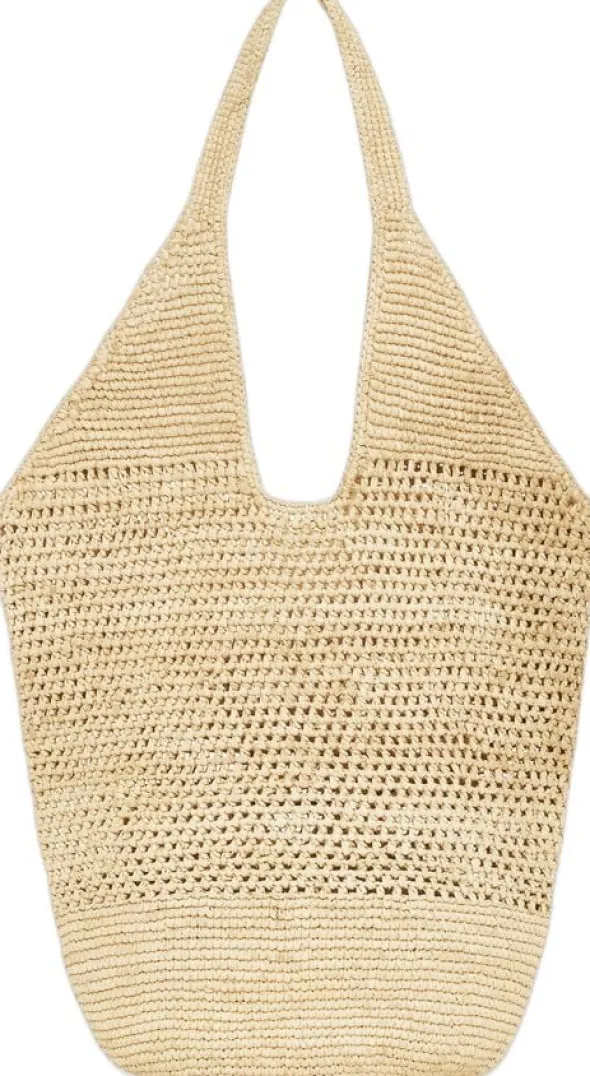LEAH LOGO HOBO RAPHIA - NATURAL