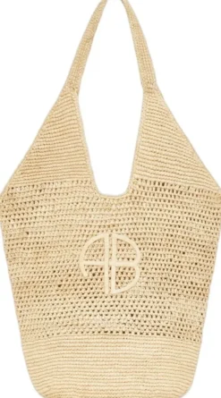 LEAH LOGO HOBO RAPHIA - NATURAL