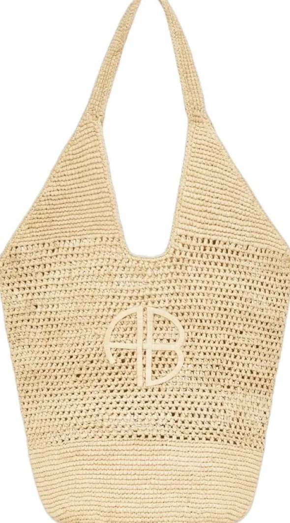 LEAH LOGO HOBO RAPHIA - NATURAL