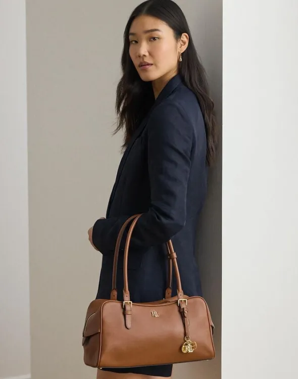 Leather Large Marcy Zip Satchel