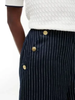 LINEN NAUTICAL STRIPE GB WIDELEG