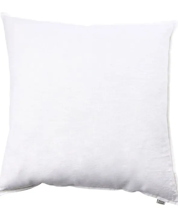 Linne tvättad kudde White 60x60