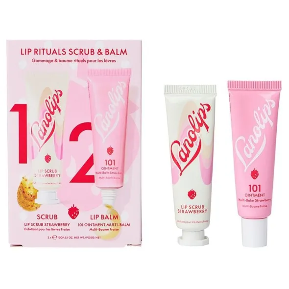 Lip Rituals Scrub & Balm Duo Strawberry - läppbalsam och skrubb